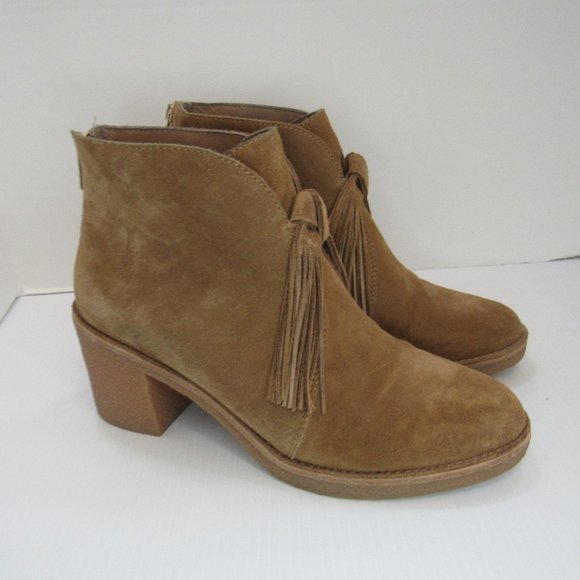 UGG Shoes - UGG Corin Suede Tan Tassel Boots Booties